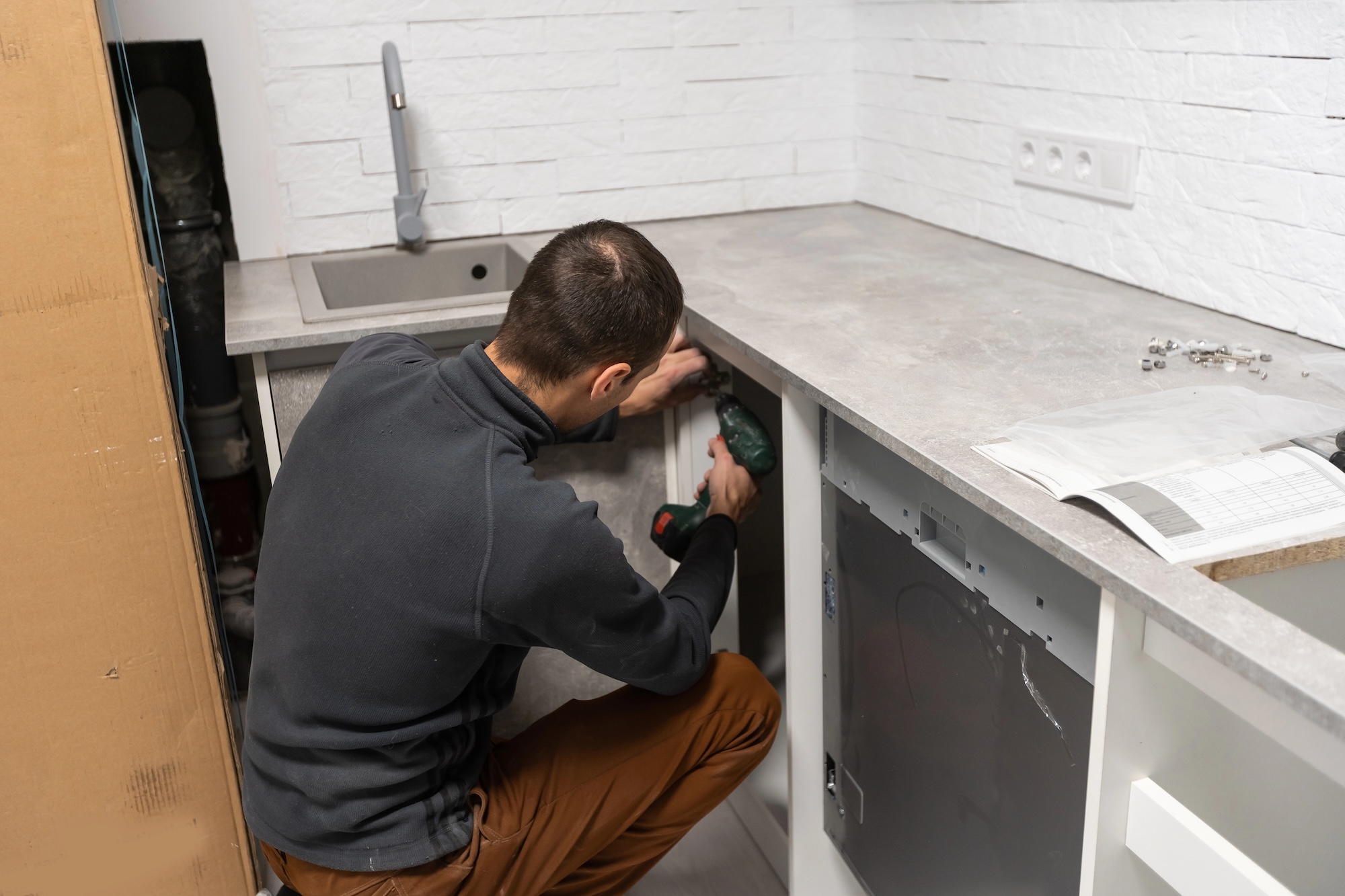 installation of new furniture after renovation